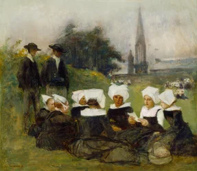 Estudio para Mujeres bretonas en un perdón, c.1887